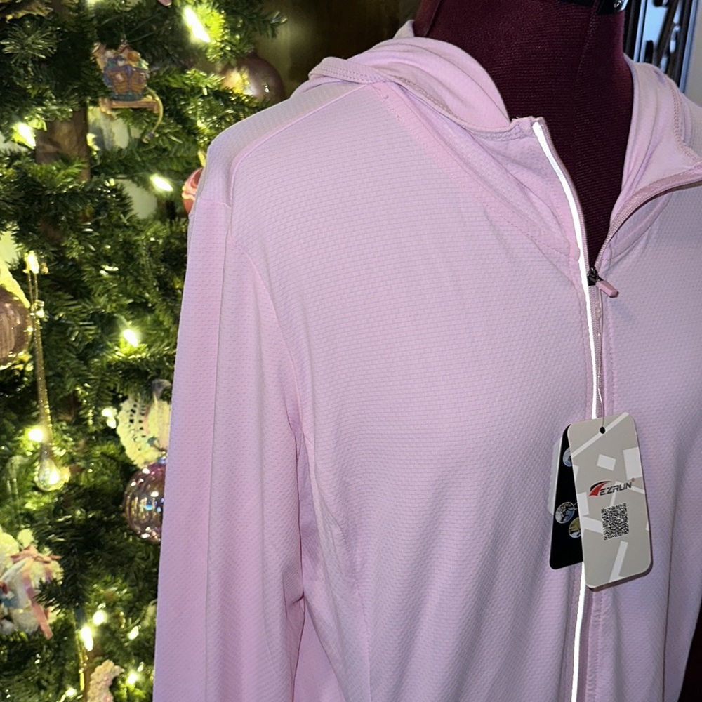 Women's Light Pink Zip-Up Jacket - Picture 3 of 6